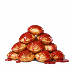 Mini palačinky s jahodovou polevou 10 ks