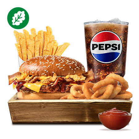 Plant-based Cheesy BBQ Burger