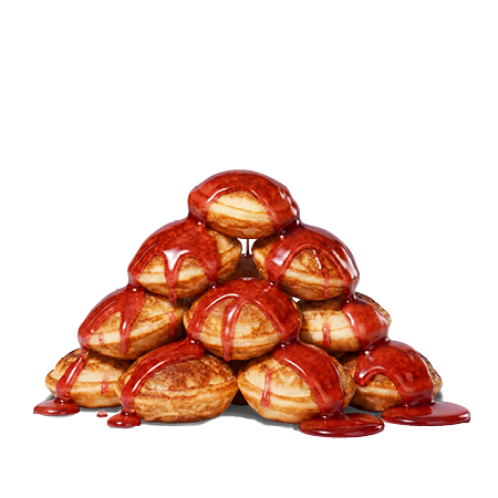 Mini palačinky s jahodovou polevou 10 ks